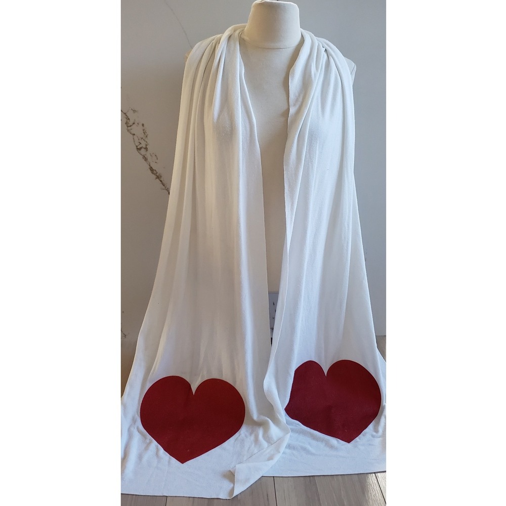 Wildfox Heart Scarf Womens White Red Taylor Swift‎ Red Era Rare Graphic